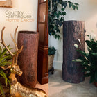 Country Corner 🌳 Vintage Farmhouse Tree Stump Garbage Bin