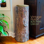 Country Corner 🌳 Vintage Farmhouse Tree Stump Garbage Bin