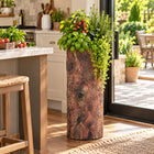 Country Kitchen 🌿 Tall Herb Garden Planter – Rustic Standing Log Pot for Fresh Herbs, Balcony & Indoor Growing