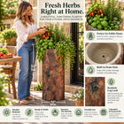 Country Kitchen 🌿 Tall Herb Garden Planter – Rustic Standing Log Pot for Fresh Herbs, Balcony & Indoor Growing